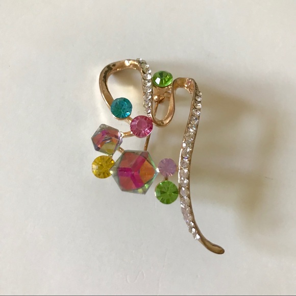 Vintage RARE One of a Kind Jeweled Pin - Picture 3 of 6